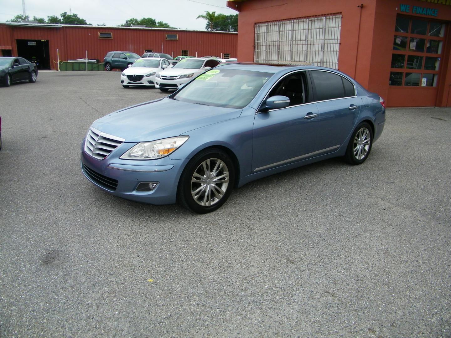 2009 Blue /Black Hyundai Genesis 4.6L (KMHGC46FX9U) with an 4.6L V8 DOHC 32V engine, 6-Speed Automatic transmission, located at 4000 Bee Ridge Road, Sarasota, FL, 34233, (941) 926-0300, 27.298664, -82.489151 - Photo#0